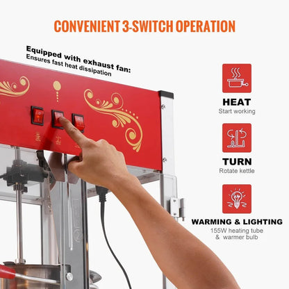 Popcorn Popper Machine Countertop Popcorn Maker 1615W 16 Oz Red    Home Decor Supply | Online Retail | ShoreShopper.com