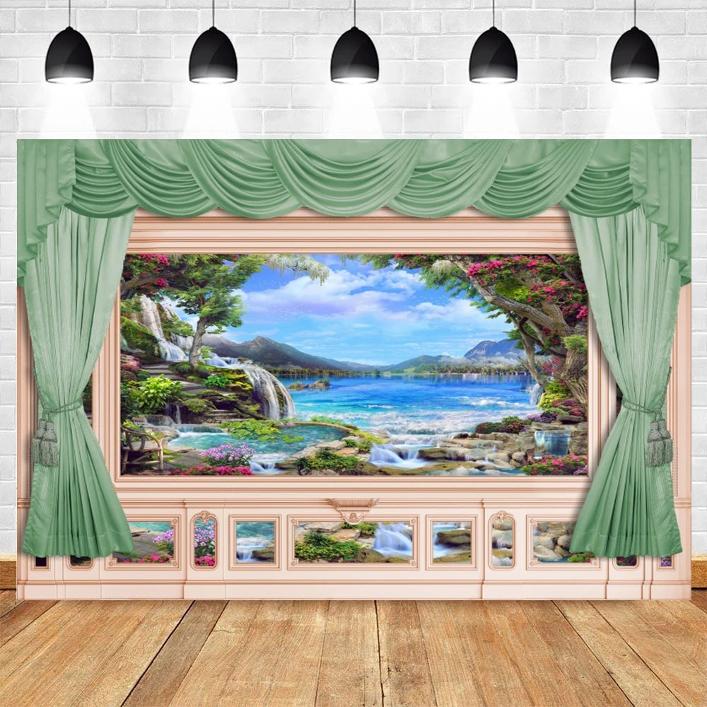 Summer Seaside Beach Photography Backdrop Natural Scenery Castle Tropical Sunshine Palms Leaves Photo Background Studio Props    Your Coastal Marketplace | Shoreshopper.com