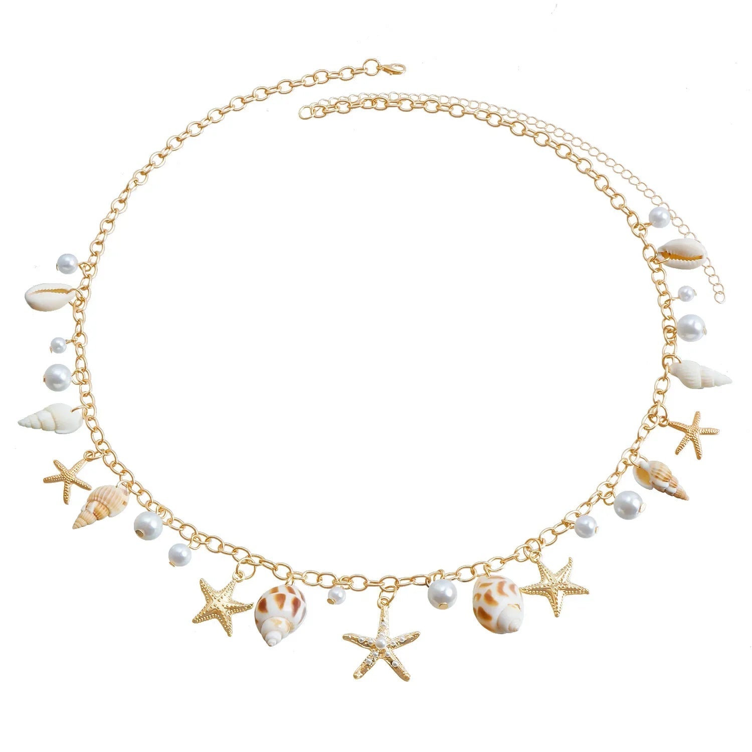 Bohemian Summer Beach Shell Waist Link Imitation Pearl Sea Star Conch Pendant Body Chain for Women Fashion Jewelry Accessories    Your Coastal Marketplace | Shoreshopper.com