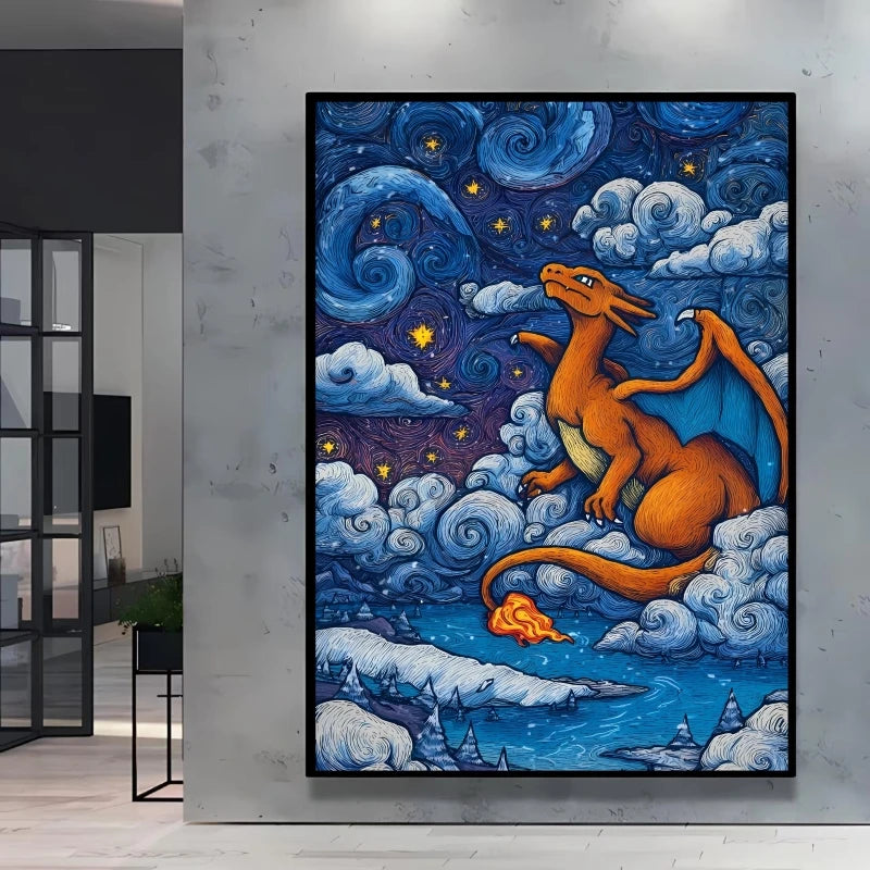 Van Gogh Style Pokemon Pikachu Wall Decoration Multiple Characters Are Available Creating A Unique Artistic Space for Your Home    Home Decor Supply | Online Retail | ShoreShopper.com