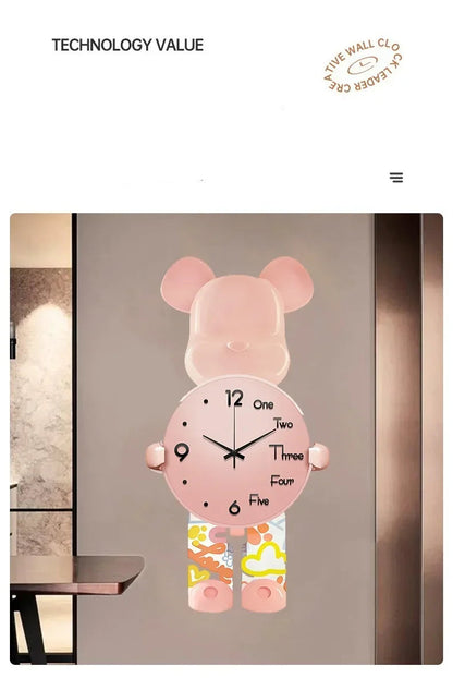 Large Bear Wall Clocks CreativeBear Wall Clock Aesthetic Giant Wall-clock Luxury Living Room Decoration Dining Room Ornament    Home Decor Supply | Online Retail | ShoreShopper.com