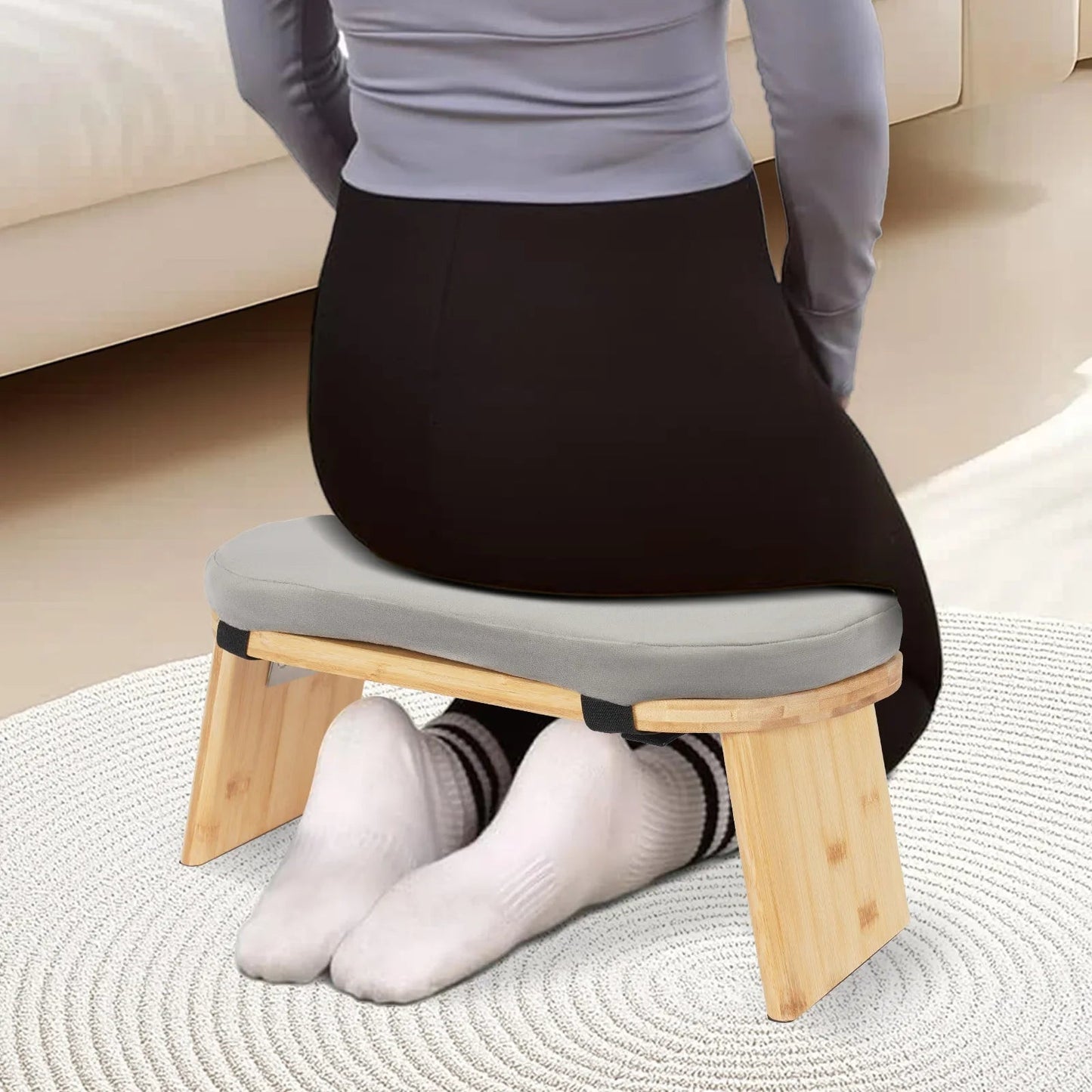 Portable Meditation Stool，Folding Kneeling Stool，Comfortable Sponge Cushion，for Yoga Bench, Prayer Bench, Floor Seat    Home Decor Supply | Online Retail | ShoreShopper.com