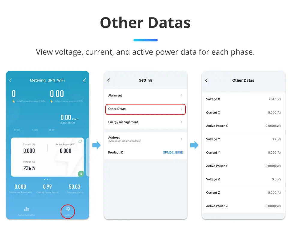 Smart 3-Phase 4-Wire Wifi Power Monitor 63A Bidirectional Solar Energy Meter w/ Tuya App Control - ShoreCo.Shop