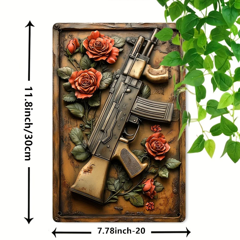 Vintage 'Hot Weapon' Aluminum Metal Sign (8"x12") - Ideal Wall Art for Man Caves, Bars, Garages & Outdoor Spaces    Home Decor Supply | Online Retail | ShoreShopper.com