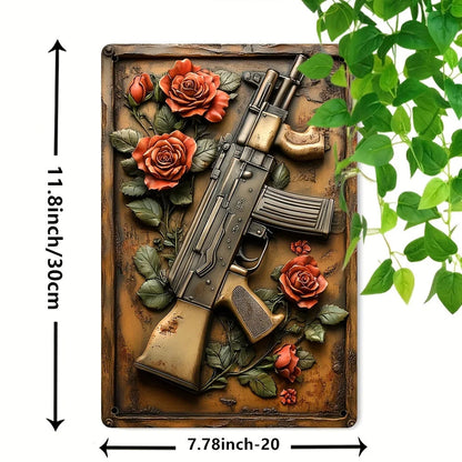 Vintage 'Hot Weapon' Aluminum Metal Sign (8"x12") - Ideal Wall Art for Man Caves, Bars, Garages & Outdoor Spaces    Home Decor Supply | Online Retail | ShoreShopper.com