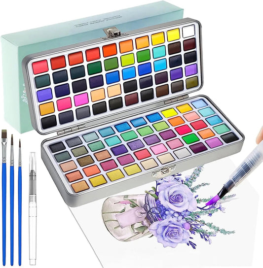The 50/72/90/100/128/168 watercolor paint set includes a palette, brushes, drawing pens, professional painting supplies    Home Decor Supply | Online Retail | ShoreShopper.com
