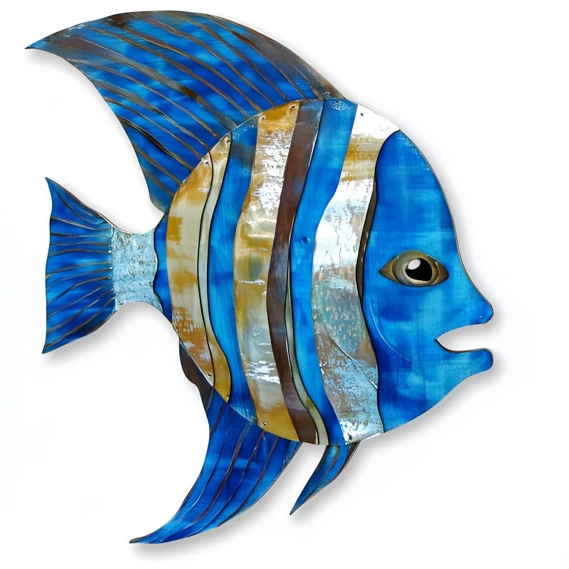2D Wooden Fish Nautical Walls Beach Art Walls Hang Decorated Marine Themed Retro blue Fish Family Bathroom Pendants Gifts    Your Coastal Marketplace | Shoreshopper.com