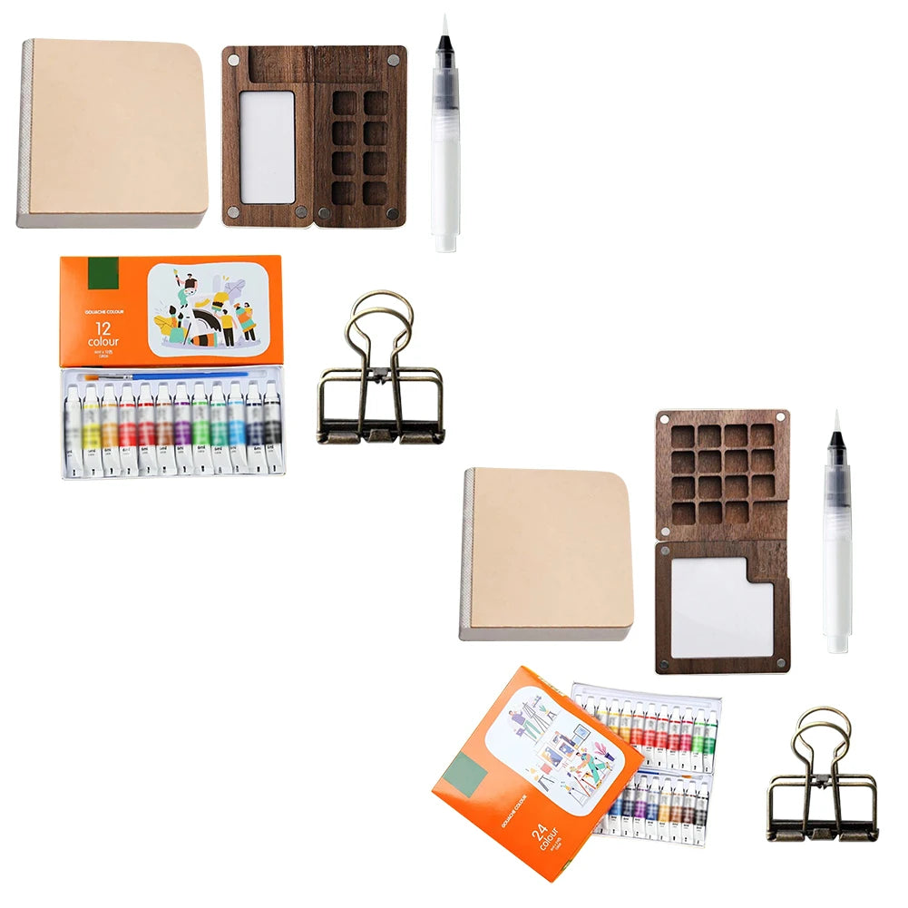8/15 Colors Portable Travel Gouache Palette Set Mini Walnut Paint Box Artist Gouache Paint Palette Sketchbook Art Supplies    Home Decor Supply | Online Retail | ShoreShopper.com