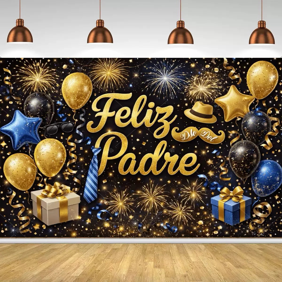 Spanish Feliz Dia Papa Backdrop Father's Day Photo Background Balloon Mustache Tie Banner Dad Party Decoration  Booth Props    Your Coastal Marketplace | Shoreshopper.com