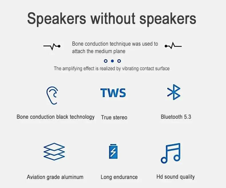 Bone Conduction Speaker Vibration Stereo Audio Digital TWS Wireless Smallest Speakers Dropshipping Mini Portable Metal Speaker
