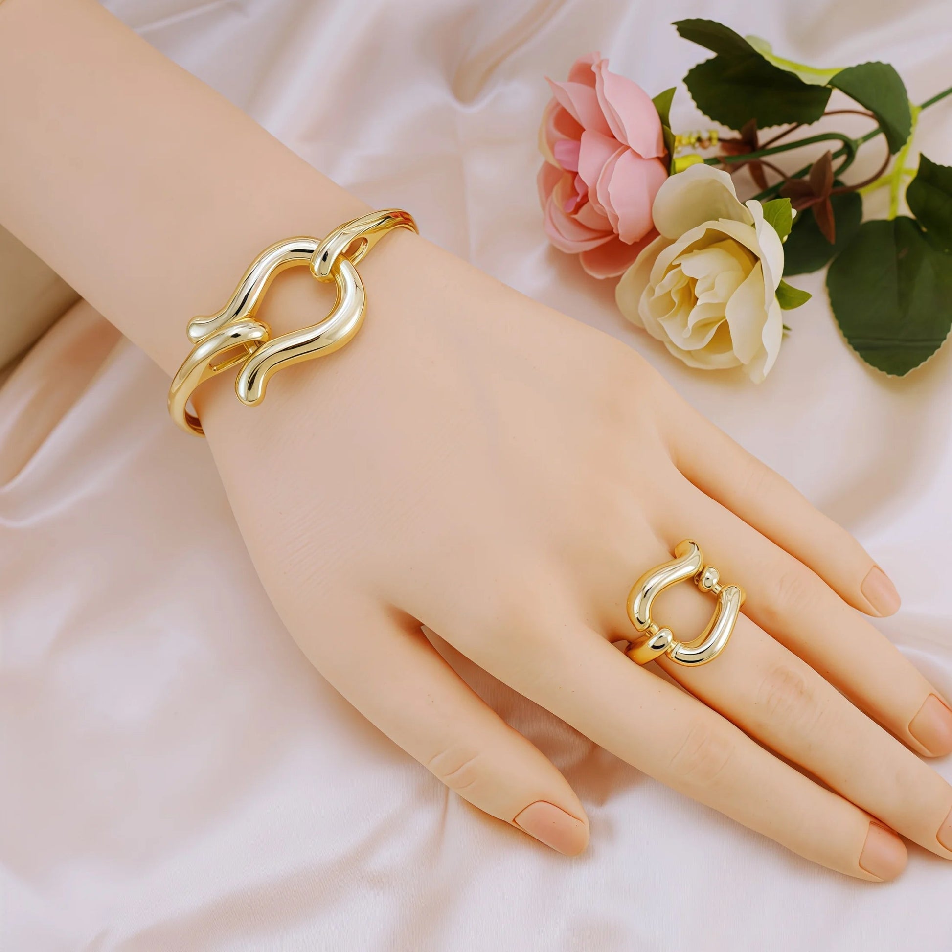 Fashion Jewelry Sets For Women Gold Color Choker Necklace Earrings Bracelets Ring Wedding Set Party Accessories    Home Decor Supply | Online Retail | ShoreShopper.com