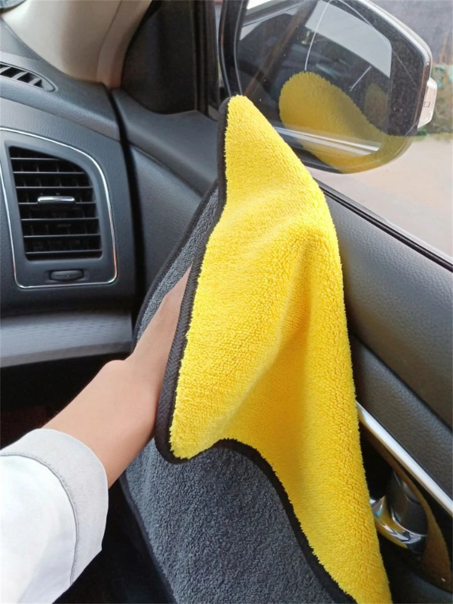 1/2/6pcs Microfiber Cleaning Towel Thicken Soft Drying Cloth Car Body Washing Towels Double Layer Clean Rags Car Accessories    Home Decor Supply | Online Retail | ShoreShopper.com