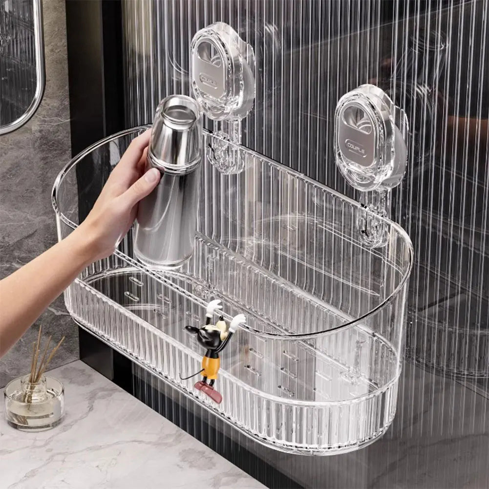 Hanging Shower Shelf Suction Storage Box Large Capacity & Strong Load-Bearing Removable Shower Basket Suction Cup for Bathroom    Home Decor Supply | Online Retail | ShoreShopper.com