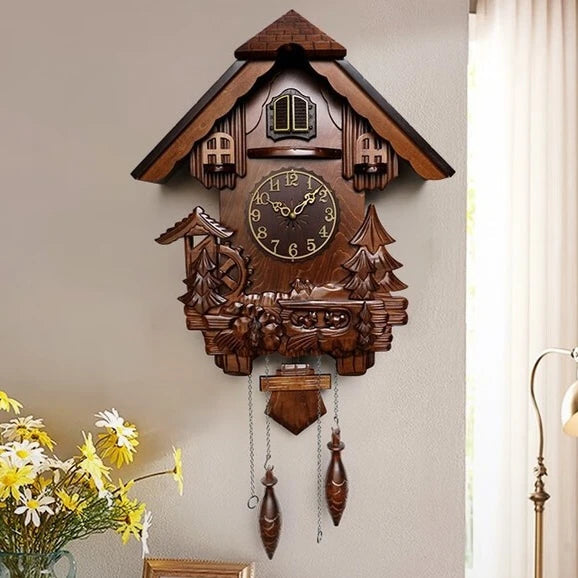 Antique Classic Solid Wood Hand-carved Cuckoo Wall Clock, Children's Music, Hour Announcement Swinging Creative Clock    Home Decor Supply | Online Retail | ShoreShopper.com