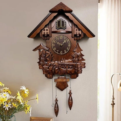Antique Classic Solid Wood Hand-carved Cuckoo Wall Clock, Children's Music, Hour Announcement Swinging Creative Clock    Home Decor Supply | Online Retail | ShoreShopper.com