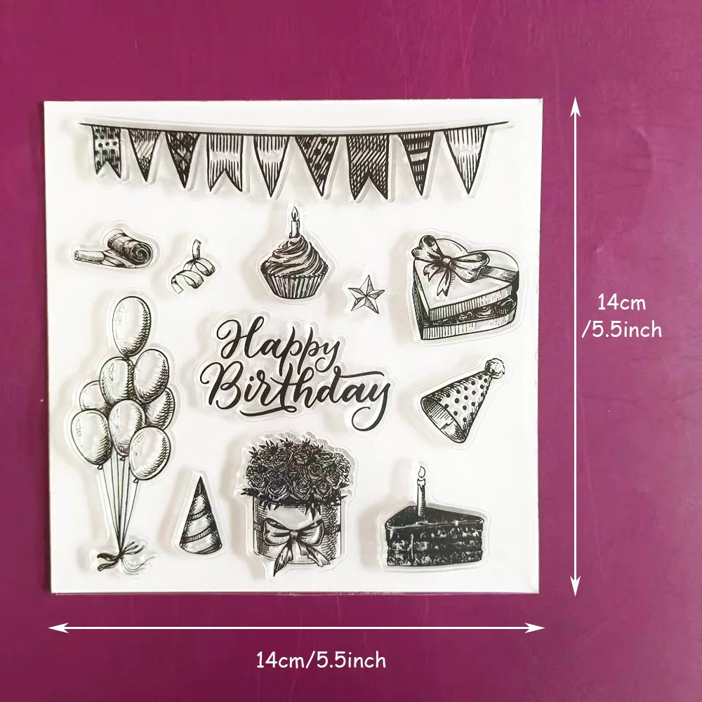 Father's Day & Birthday Clear Stamps Set Sentiment & Party Element Stamps for Card Making, Scrapbooking Wedding & Celebration DI    Your Coastal Marketplace | Shoreshopper.com