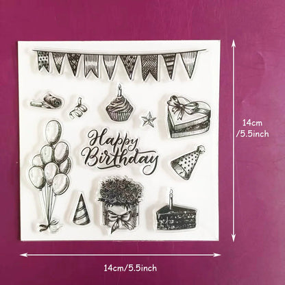 Father's Day & Birthday Clear Stamps Set Sentiment & Party Element Stamps for Card Making, Scrapbooking Wedding & Celebration DI    Your Coastal Marketplace | Shoreshopper.com