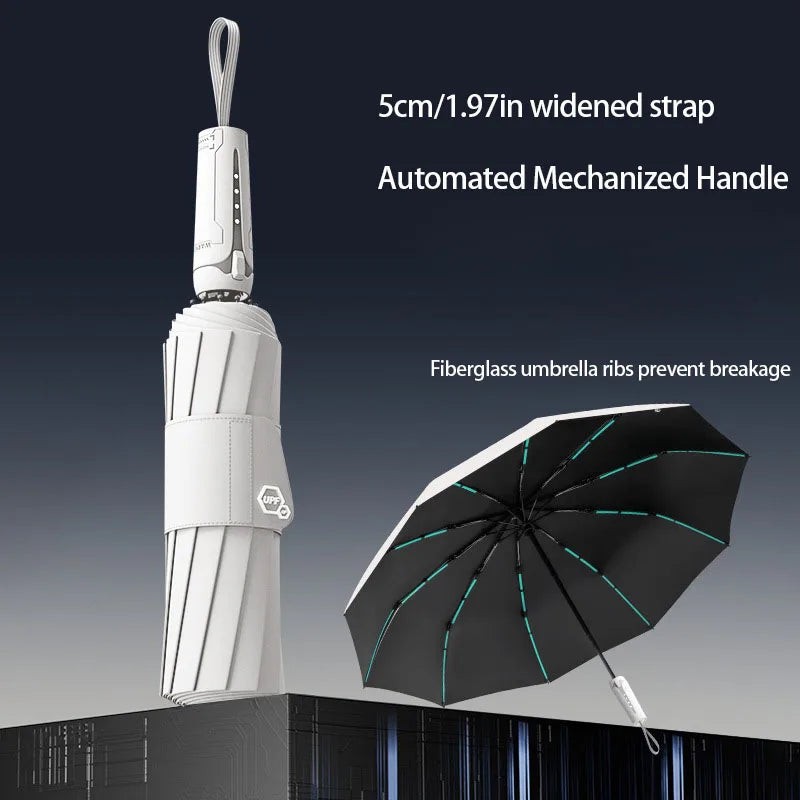 Mechanical handle umbrella, widened strap umbrella, automatic umbrella, large, sturdy, wind resistant, men's minimalist umbrella    Your Coastal Marketplace | Shoreshopper.com