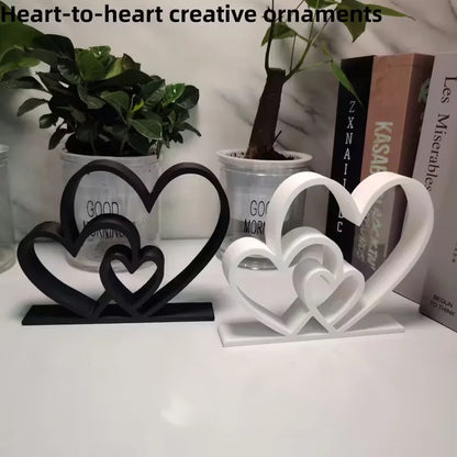 Heart-to-Heart Statue - Black & White Love Ornament, Desk & Bookshelf Decor, Valentine’s Gift, Home Decoration    Home Decor Supply | Online Retail | ShoreShopper.com