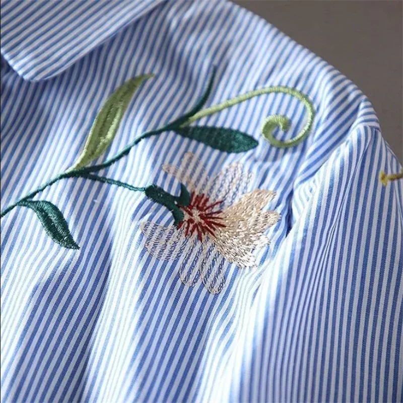 Embroidered Shirt For Women Blouse Artistic Blous Retro Woman Blouse Loose Top Lapel Cardigan Summer Leisure Woman Clothes Shirt    Your Coastal Marketplace | Shoreshopper.com