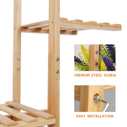 6/7 Pot Vertically Bamboo Flower Shelf Rack Plant Stand Pots Display Corner Shelving Home Indoor Outdoor    Home Decor Supply | Online Retail | ShoreShopper.com