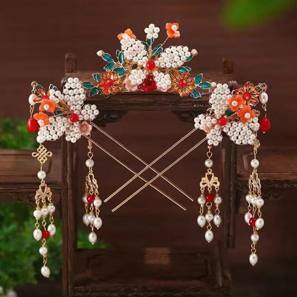 1 Set Ancient Headwear Hairpins Complete Super Immortal Made Headwear New Simple Pink flower Children's Ancient Headwear    Your Coastal Marketplace | Shoreshopper.com