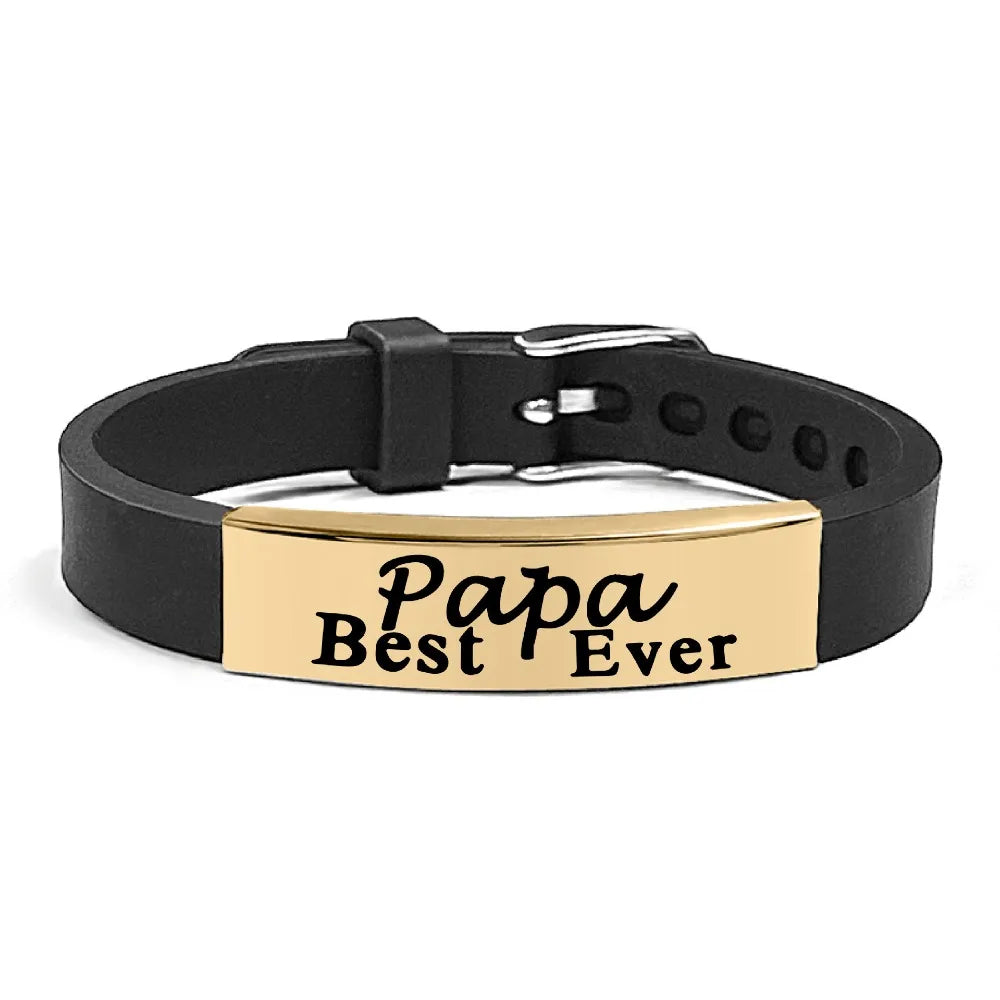 Father's Day Gifts Inspirational Quote Bracelets Stainless Steel Adjustable Family Bracelets Wristband Bracelet for Father    Your Coastal Marketplace | Shoreshopper.com