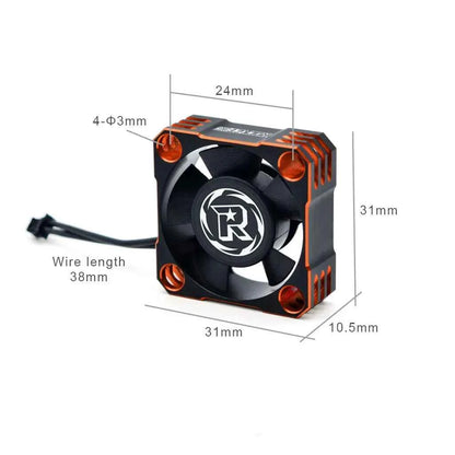 ROCKET-RC 25/30/35/40/50mm V2 Metal Cooling Fan 32000/28000/21000/16000/10000RPM for 1/8 1/10 1/12 RC Car 540/550/3650 Motor ESC