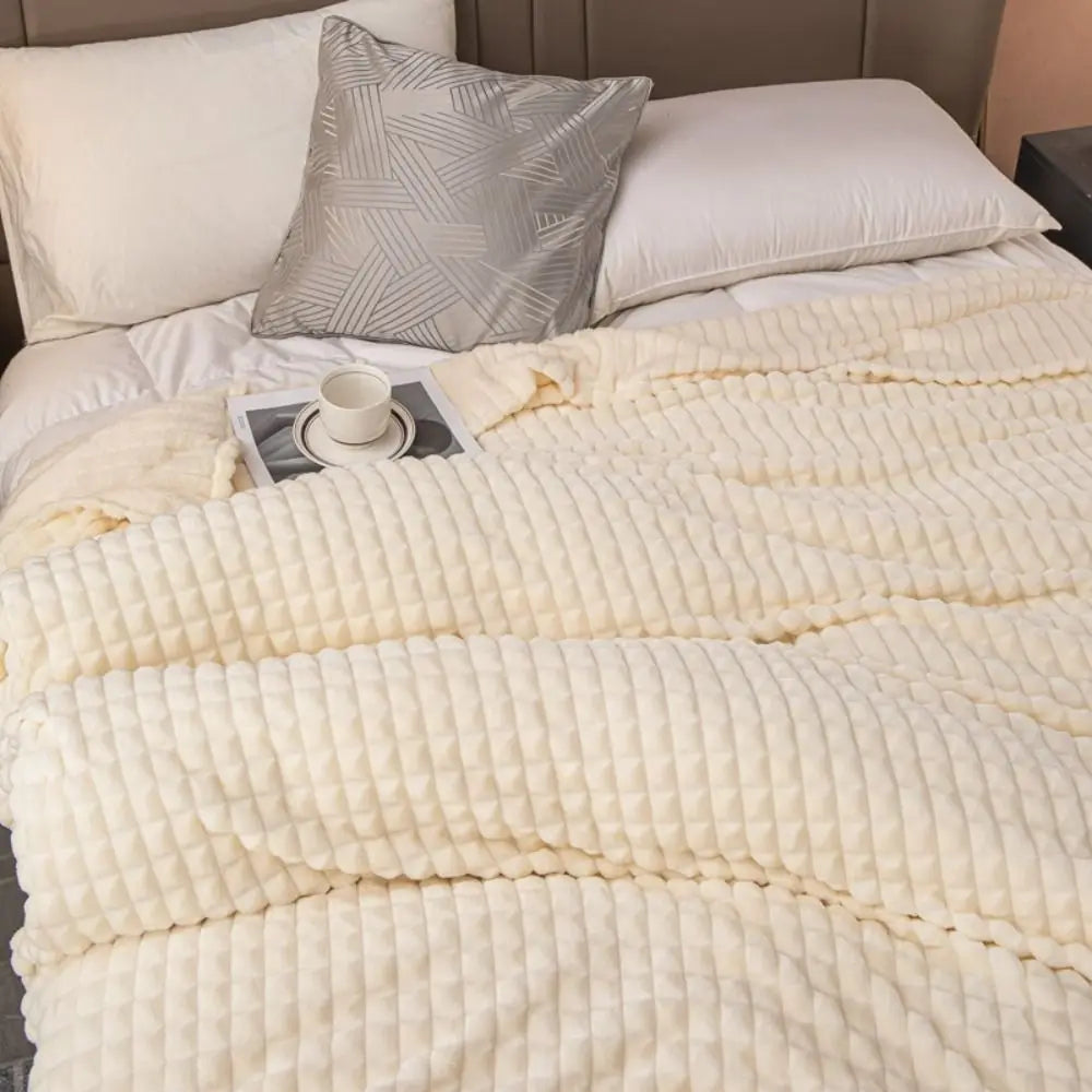 Durable Solid Color Flannel Blanket Thickened Comfortable Sofa Plush Blanket Soft Warm Office Nap Blanket Unisex    Your Coastal Marketplace | Shoreshopper.com