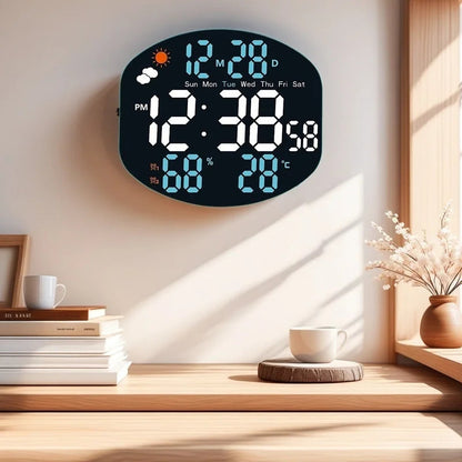Large Digital Wall Clock Weather Station Forecast TEMP Humidity Date Week Night Mode Table Clock 2 Alarm 12/24H LED Alarm Clock    Home Decor Supply | Online Retail | ShoreShopper.com