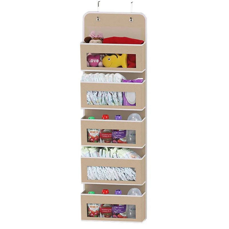 5-Shelf Hanging Storage Organizer - Behind Door, Anti-Tilt, 5 Large Capacity Pockets, Suitable for Bedroom, Bathroom    Home Decor Supply | Online Retail | ShoreShopper.com