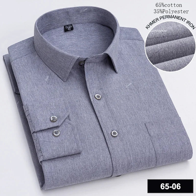 New in shirt long-sleeve shirts for men slim fit formal plian shirt single pocket office clothes soft plaid cotton designer tops    Home Decor Supply | Online Retail | ShoreShopper.com