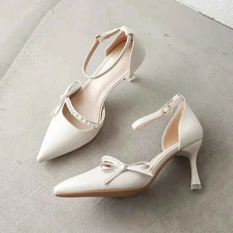 2026 New Women Shoes Fashion Pointed Tip High Heeled Sandals for Woman Elegant French Casual Shoe Designer Shoes Sandalias Mujer
