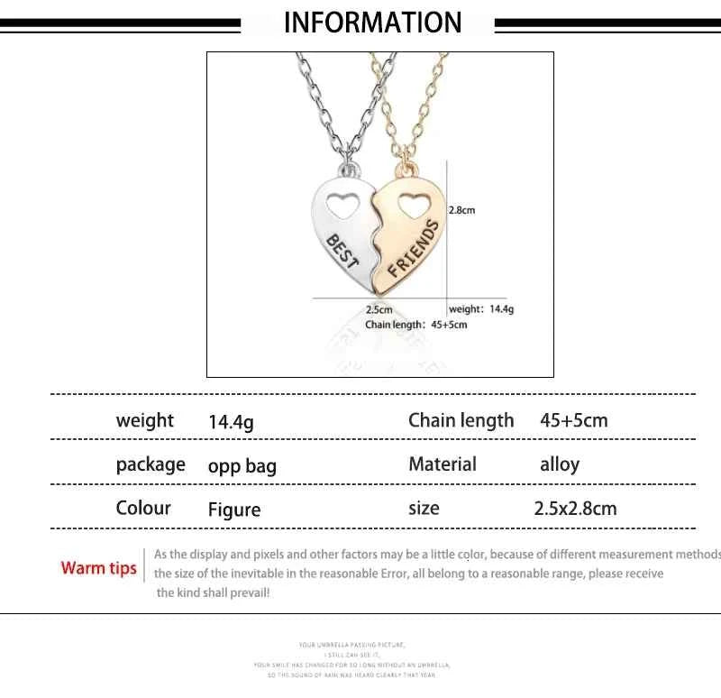 New Best Friends Necklace For Women Girls Broken Heart Puzzle Musical Note Pendant Necklaces BFF Friendship Forever Jewelry Gift