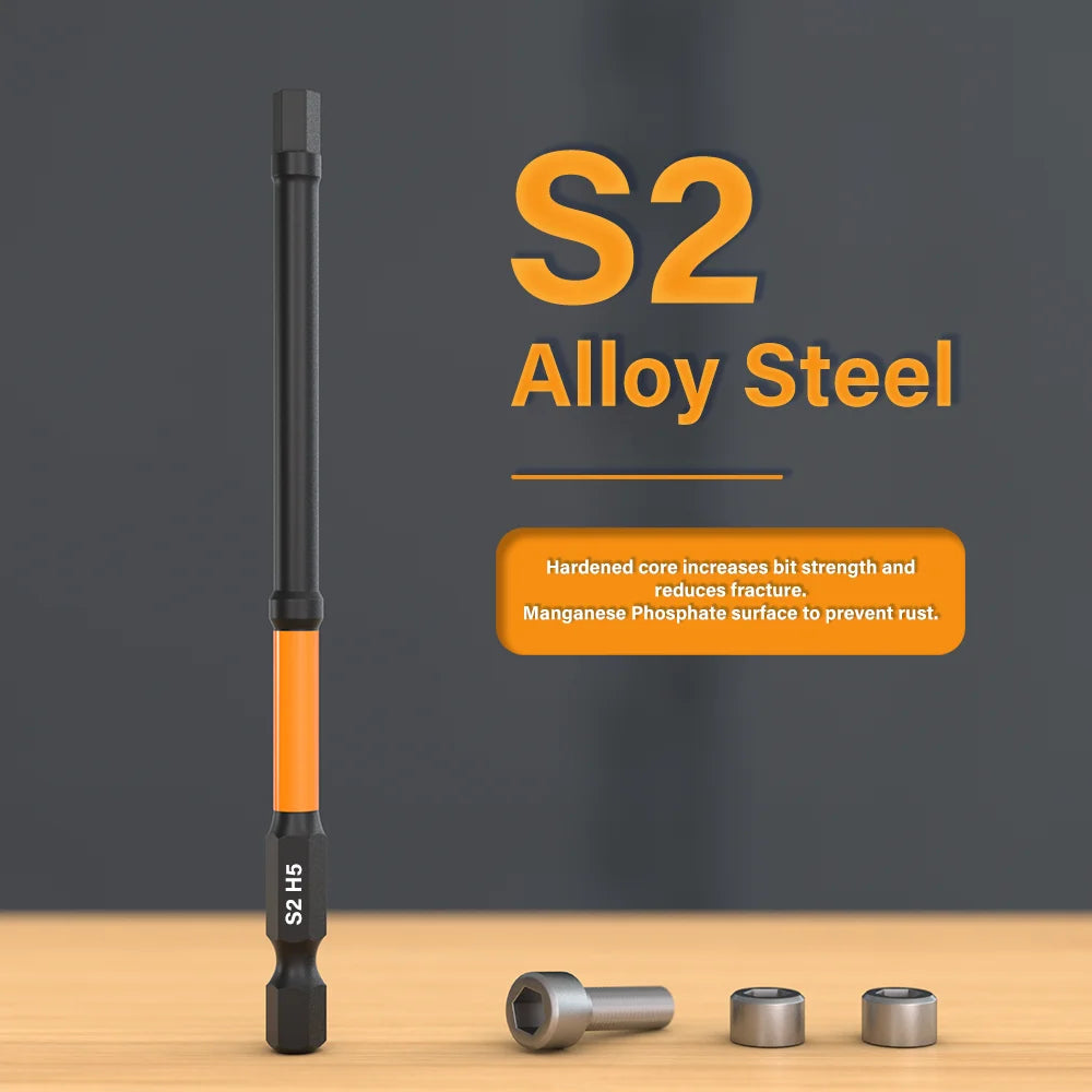 Impact Torx Bit Set-3/6 Inch  (T7-T40) & Impact Hex Head Allen Wrench Drill Bit Set-2/4 Inch  (H1.5-H8)  With CNC Machined Tips,    Home Decor Supply | Online Retail | ShoreShopper.com