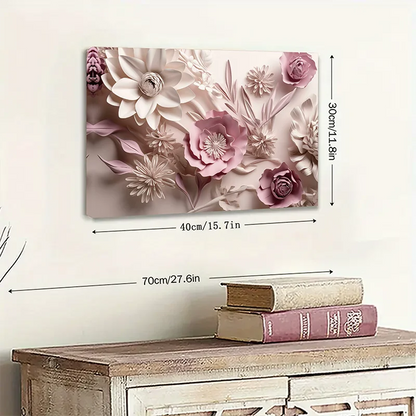 Charming Pink Floral Canvas Wall Art with Wooden Frame - Ideal Home Decor for Bedroom, Living Room & Office    Home Decor Supply | Online Retail | ShoreShopper.com