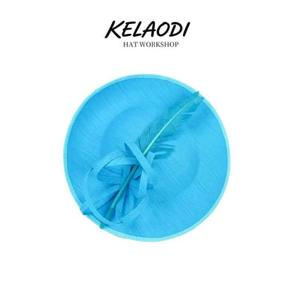 Hat Luxury Headwear Elegant Round Feather Headband Charming Hat Cocktail Party Wedding Headwear Guests Tea Party Top Hat