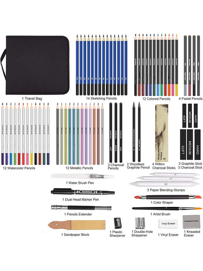 Bview Art 83 Pack Stuff Diverse art Pencils Sketching Art Set for Beginners Professional Artists Teens Adults    Home Decor Supply | Online Retail | ShoreShopper.com