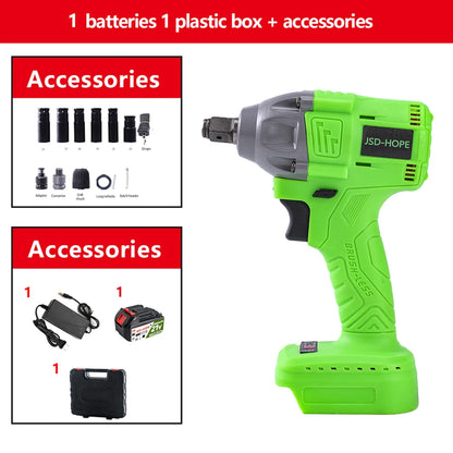 Brushless electric wrench High torque lithium charging wrench impact auto repair frame worker sleeve wind cannon - ShoreCo.Shop