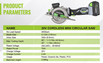 WORKPRO 20V Cordless Electric Circular Saw With Laser For Wood Ceramic Tile 115 mm Saw Blade 710W Electric Circular Saw No Laser    Home Decor Supply | Online Retail | ShoreShopper.com