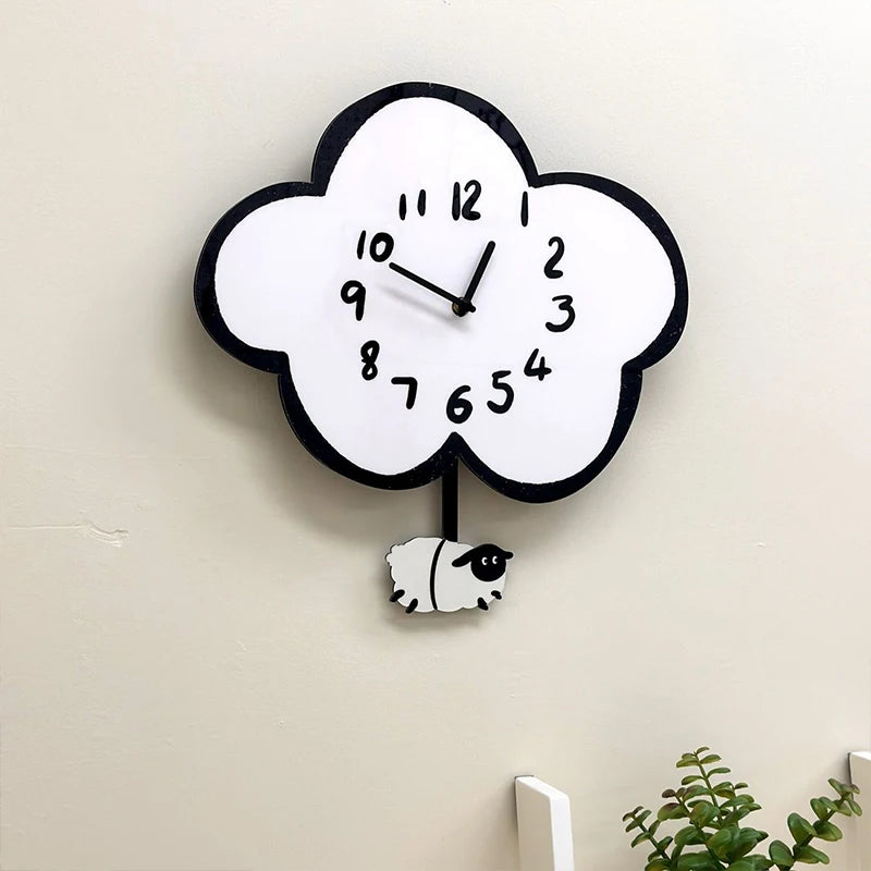 Cartoon Silent Swinging Wall Clock - Cute Home Decor for Living Room Bedroom - Room Decoration Silent Wall Clock    Home Decor Supply | Online Retail | ShoreShopper.com