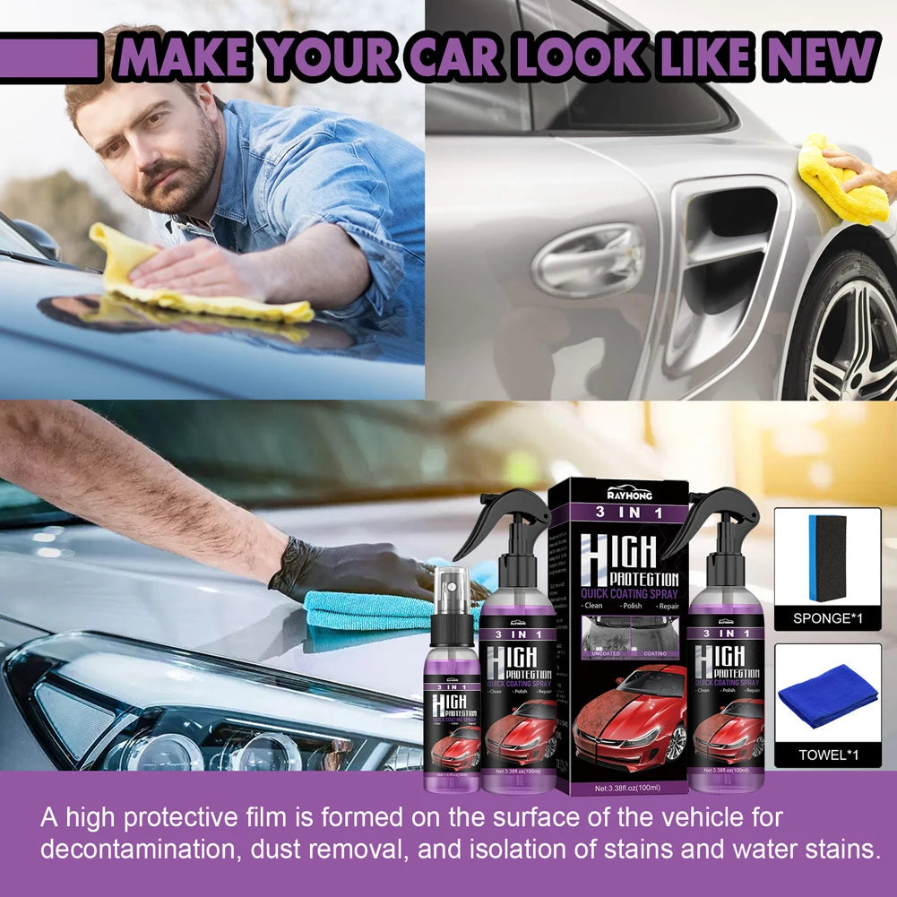 3 In 1 Car Ceramic Coating Spray High Protection Shine Armor Ceramic Car Wash Car Shield 30/100ml Polishing Spraying Wax Tools    Home Decor Supply | Online Retail | ShoreShopper.com