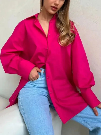 100% Cotton Shirts for Women Spring and Summer Fashion Long Sleeve Shirt Single Breasted Design Casual Loose Blouse for Women    Your Coastal Marketplace | Shoreshopper.com
