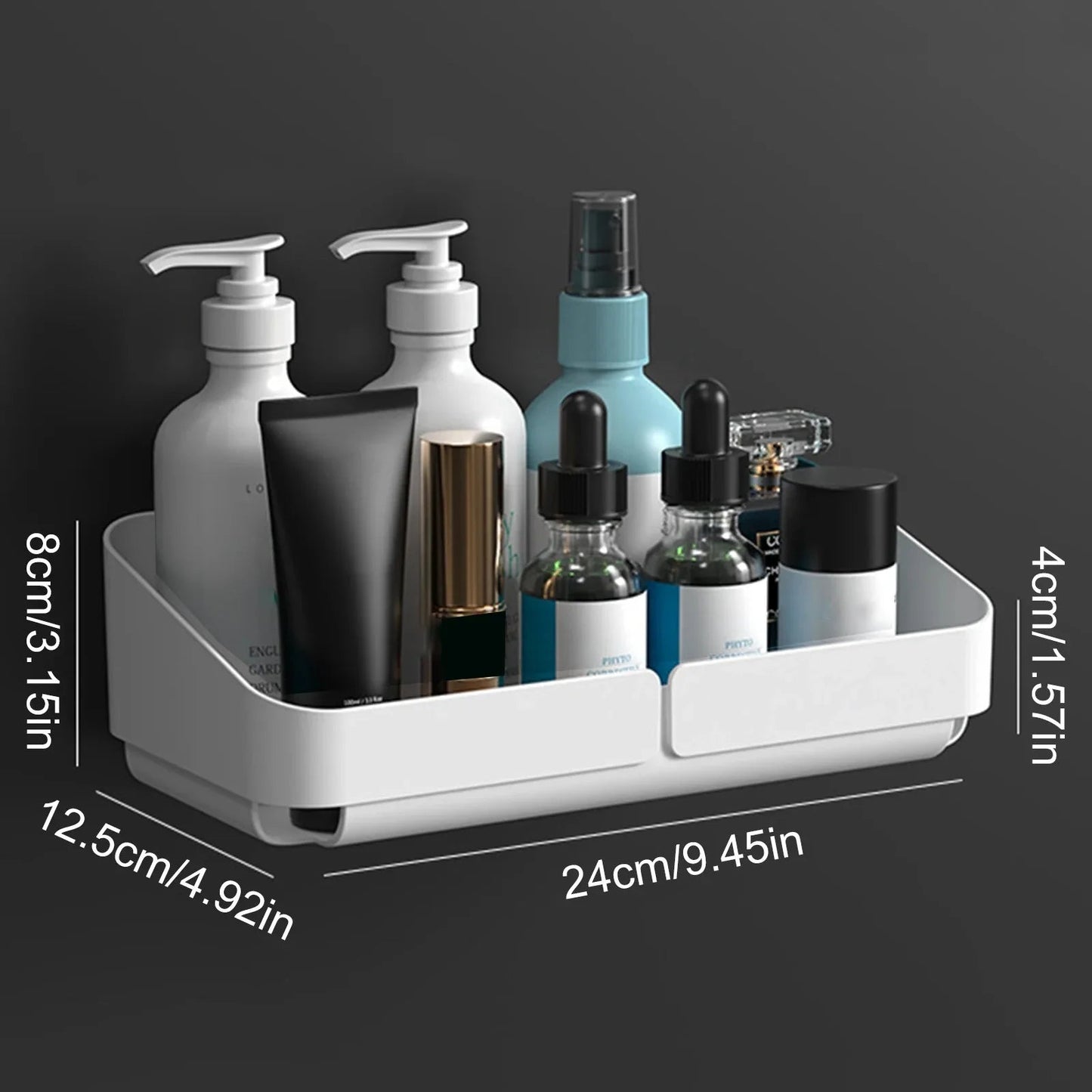 Bathroom  Kitchen Convenience Rack Shelf Makeup Storage Organizer Shower Shelf Cosmetics Shampoo Rack  Wall Spice No Drilling    Home Decor Supply | Online Retail | ShoreShopper.com