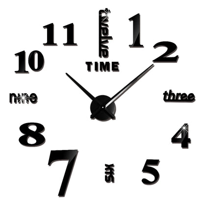 Large Wall Clock Quartz Needle 3D DIY 27" 37" or 47" Wall Clock    Home Decor Supply | Online Retail | ShoreShopper.com