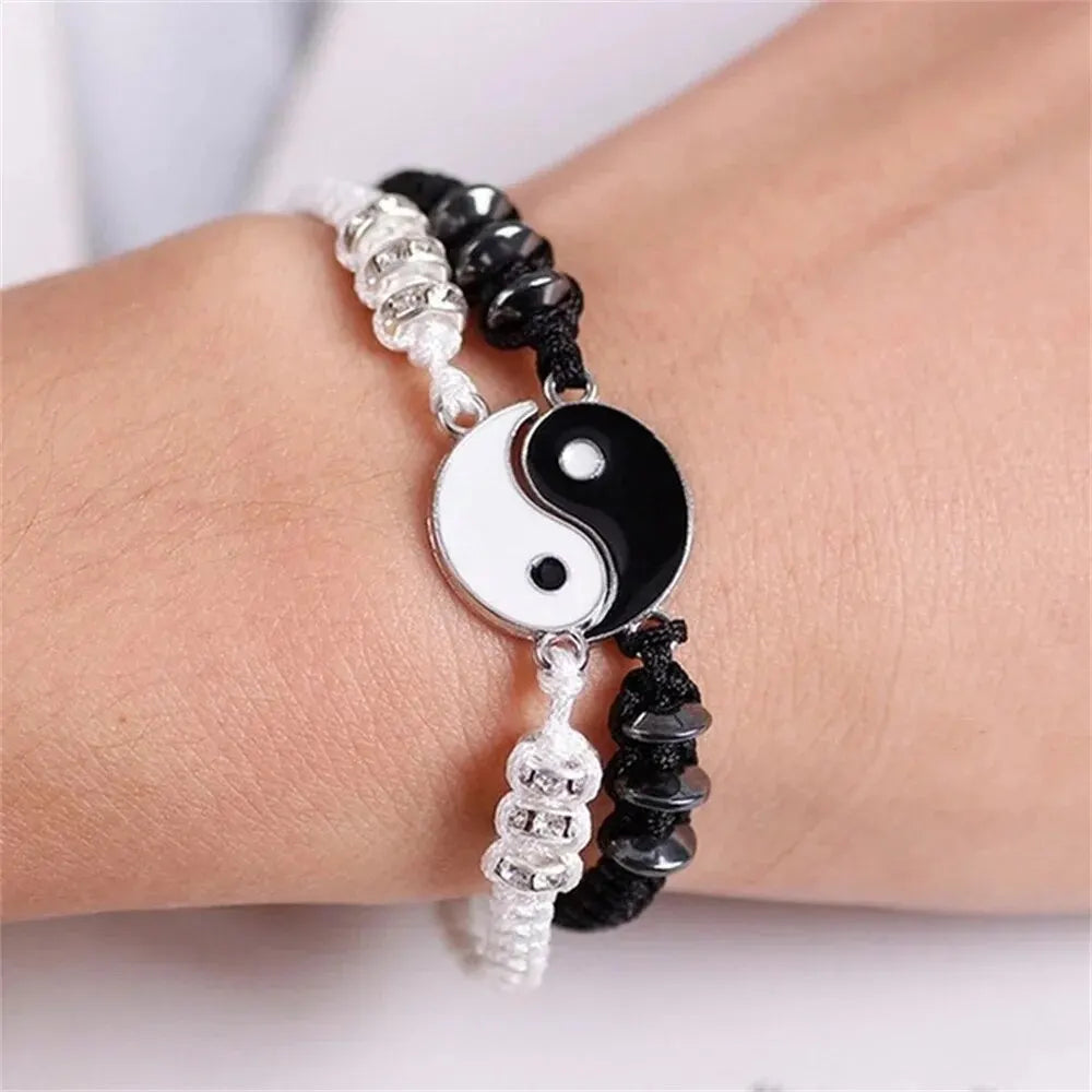 2 PC Jewelry Set Couple Black White Tai Chi Bracelet Rope Adjustable Chain Set Simple Style Daily Wear Jewelry    Home Decor Supply | Online Retail | ShoreShopper.com