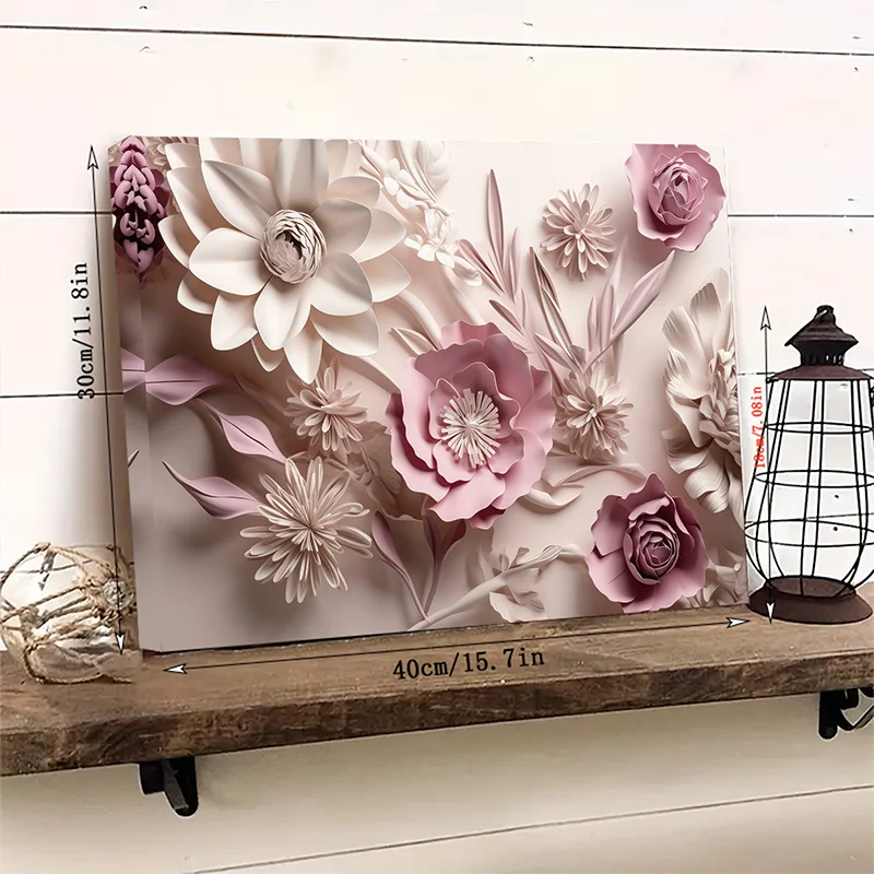 Charming Pink Floral Canvas Wall Art with Wooden Frame - Ideal Home Decor for Bedroom, Living Room & Office    Home Decor Supply | Online Retail | ShoreShopper.com