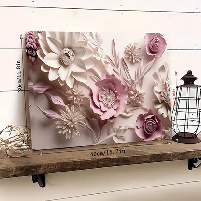 Charming Pink Floral Canvas Wall Art with Wooden Frame - Ideal Home Decor for Bedroom, Living Room & Office    Home Decor Supply | Online Retail | ShoreShopper.com