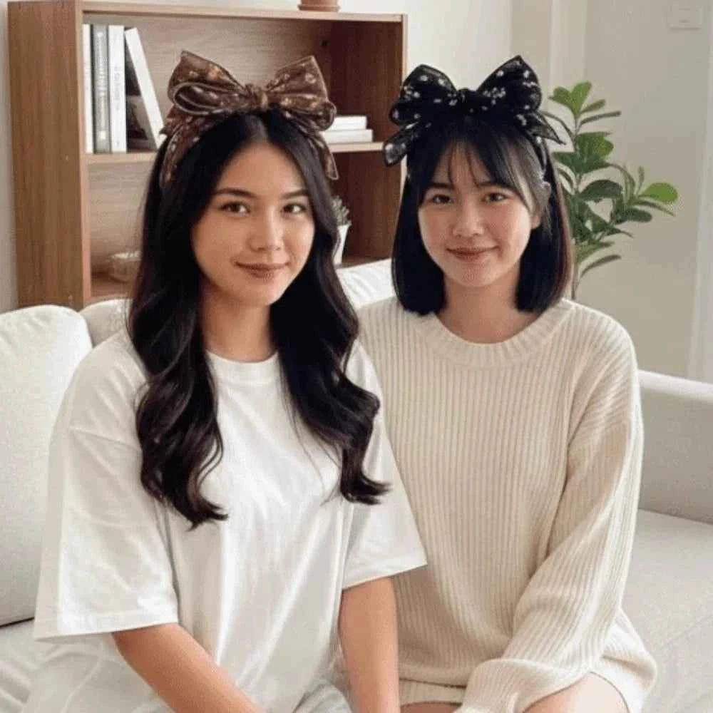 Headwear Three-layer Bow Headband ABS Creative Bownot Wide Hair Hoop Rose Contrasting Colors Floral Printed Hairband Wash Face