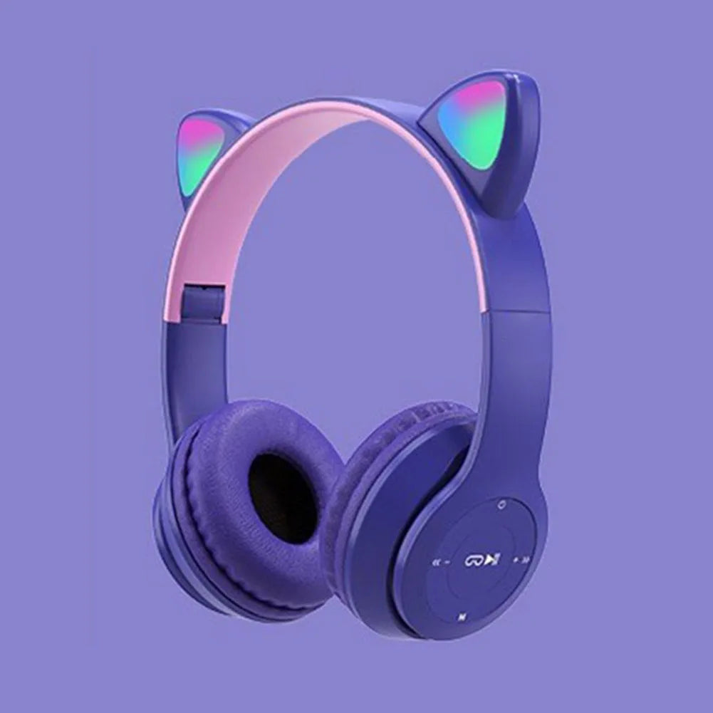 Wireless Headphones Cat Ear Gaming Headset Glow Light Bluetooth-Compatible Helmets Cute Over-Ear Headsets for Kids and Adult    Home Decor Supply | Online Retail | ShoreShopper.com